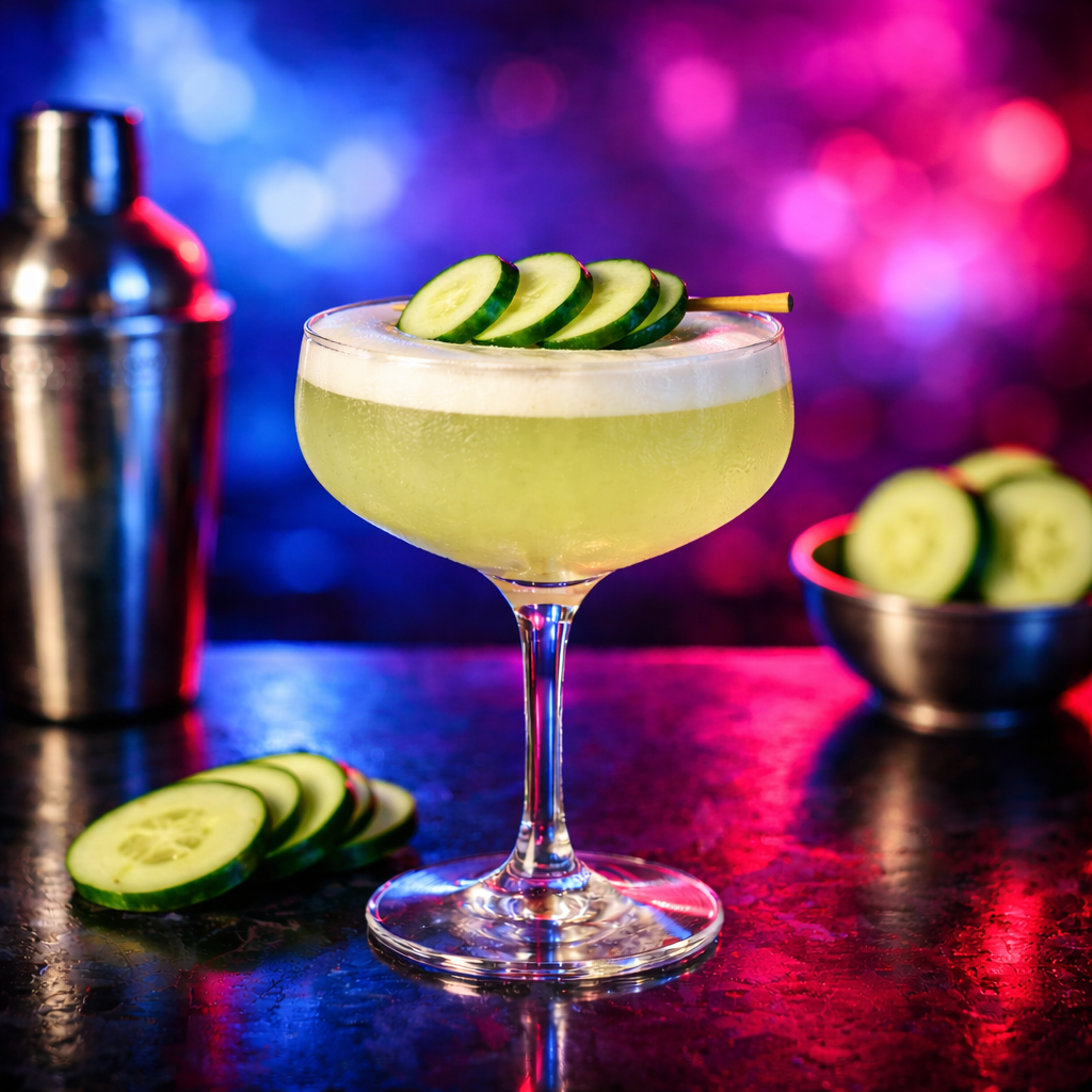 Cucumber Gin Sour Cocktail